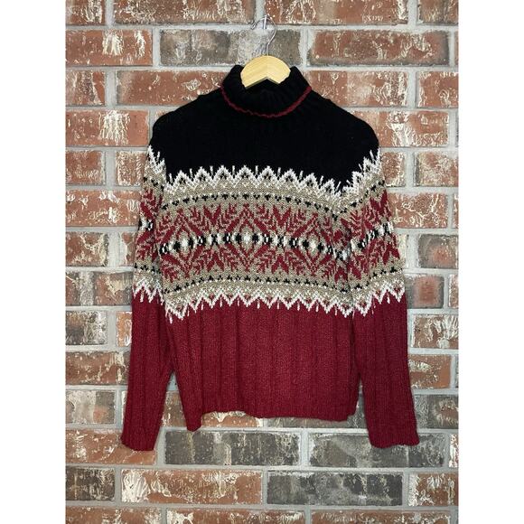 Vintage Classic Elements Turtleneck Women's Size Small Snowflake Knit Cozy 90s - Picture 1 of 6
